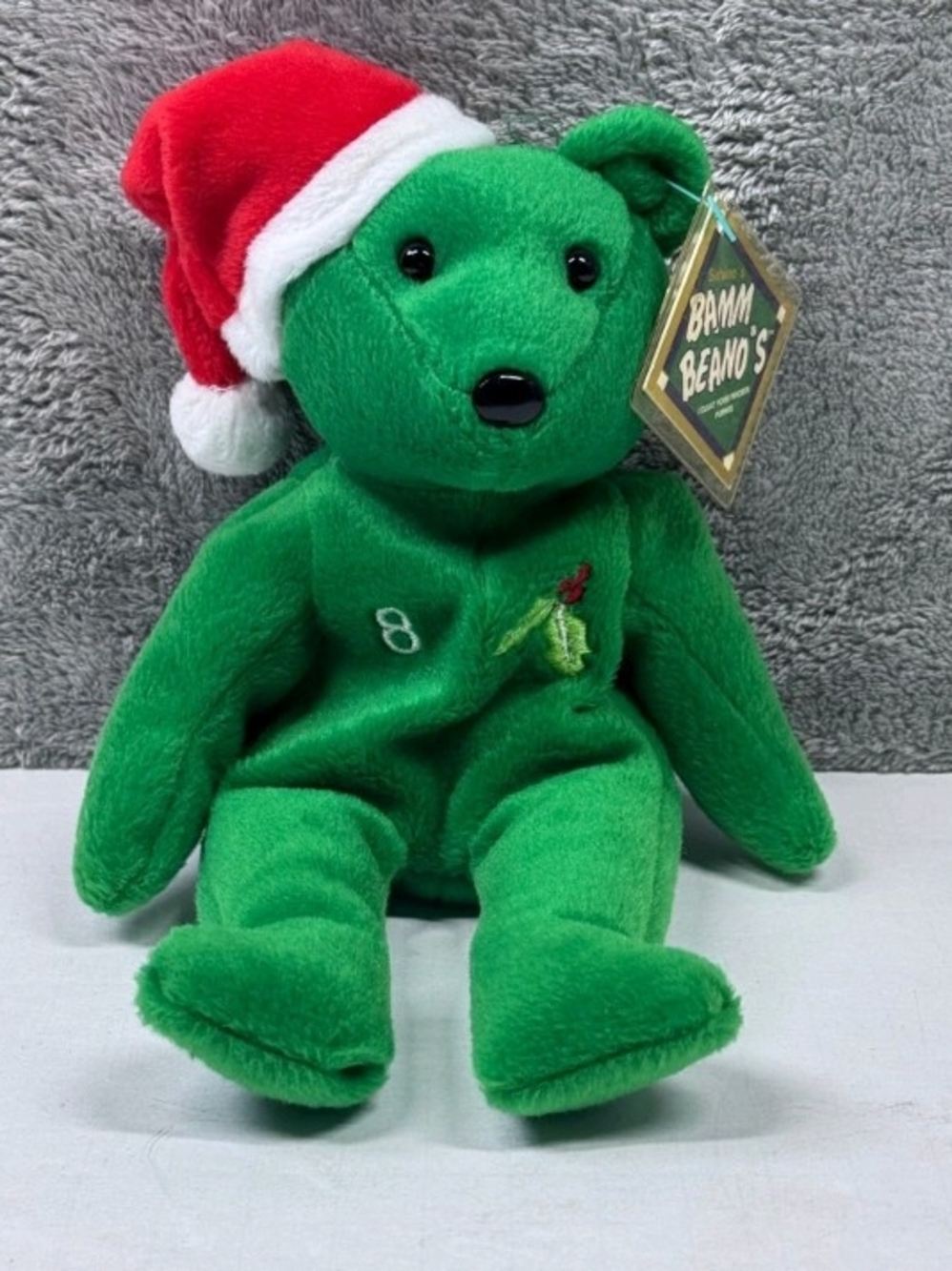 Cal Ripken Jr #8 Christmas Bear Bamm Beanos Salvino's Plush Green 9"